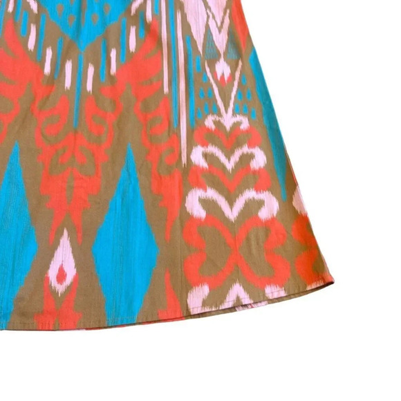 Sheridan French Madison Dress Caramel Ikat Print Bold Boho Flowy Size XS Women's - Picture 12 of 15